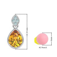 Bezel Pear Drop Earrings