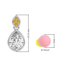 Bezel Pear Drop Earrings