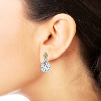 Bezel Pear Drop Earrings