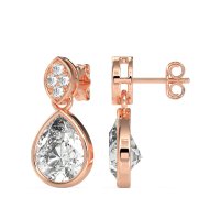 Bezel Pear Drop Earrings