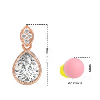 Bezel Pear Drop Earrings