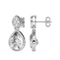 Bezel Pear Drop Earrings
