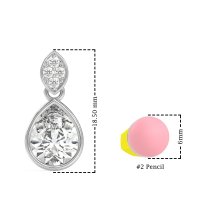 Bezel Pear Drop Earrings