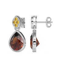 Bezel Pear Drop Earrings