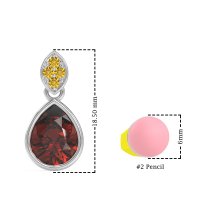 Bezel Pear Drop Earrings