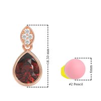 Bezel Pear Drop Earrings