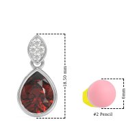 Bezel Pear Drop Earrings