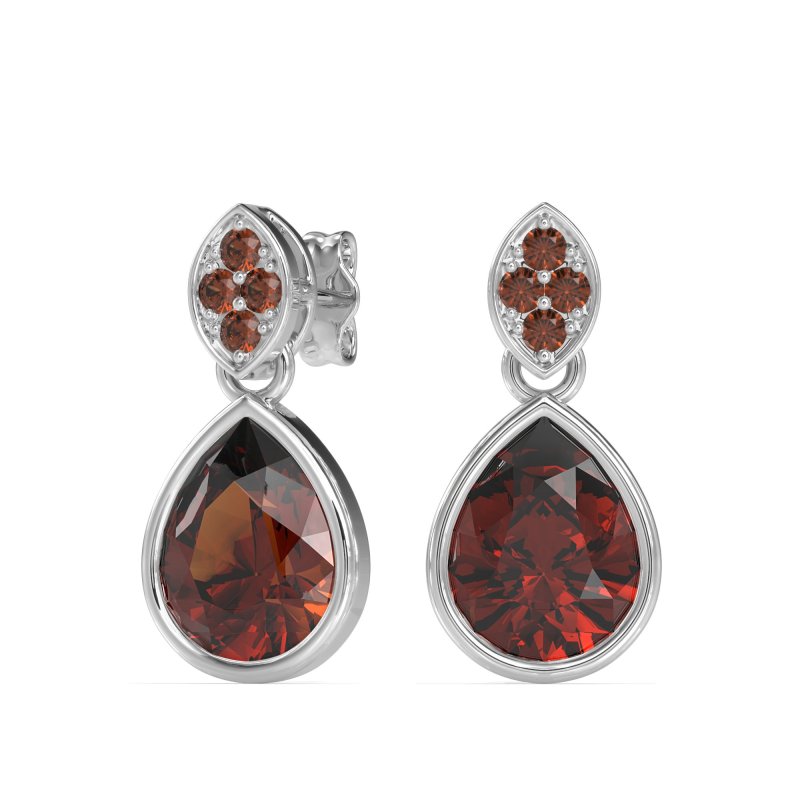 Bezel Pear Drop Earrings