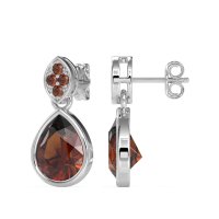 Bezel Pear Drop Earrings