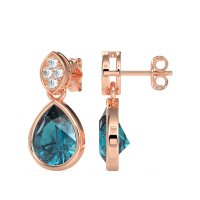 Bezel Pear Drop Earrings