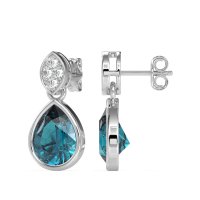 Bezel Pear Drop Earrings