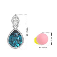 Bezel Pear Drop Earrings