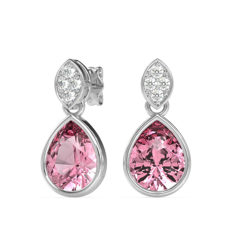 Bezel Pear Drop Earrings