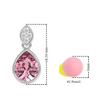 Bezel Pear Drop Earrings