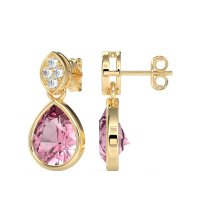 Bezel Pear Drop Earrings
