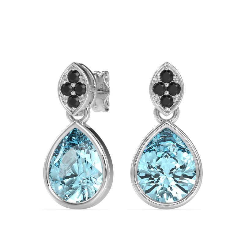 Bezel Pear Drop Earrings