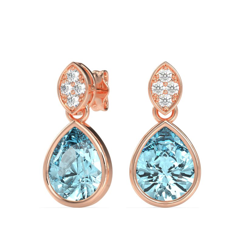Bezel Pear Drop Earrings