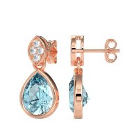 Bezel Pear Drop Earrings