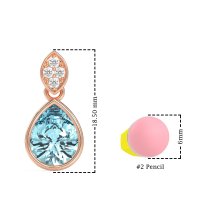 Bezel Pear Drop Earrings