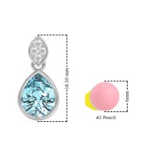 Bezel Pear Drop Earrings