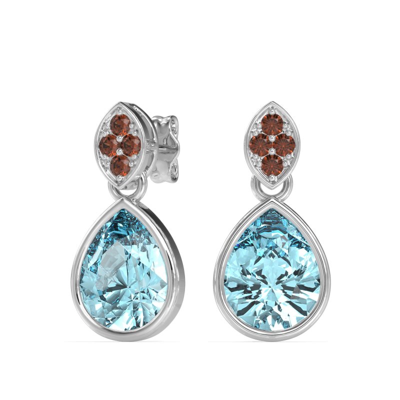 Bezel Pear Drop Earrings