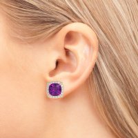 Classic Cushion Halo Earrings