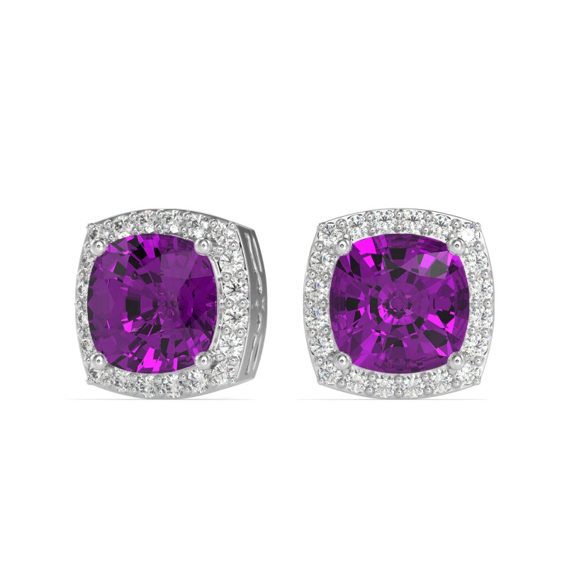 Classic Cushion Halo Earrings
