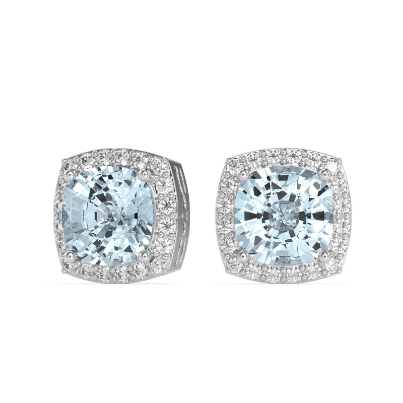 Classic Cushion Halo Earrings
