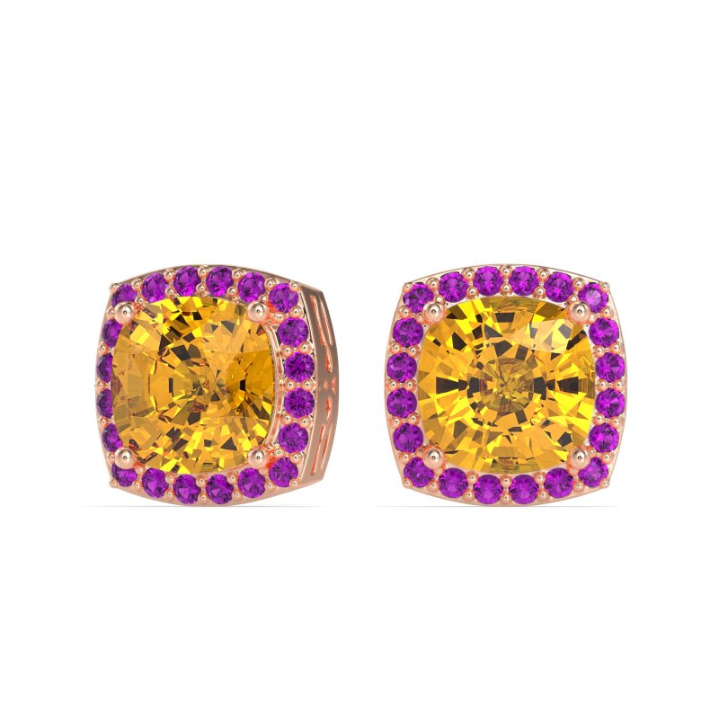 Classic Cushion Halo Earrings
