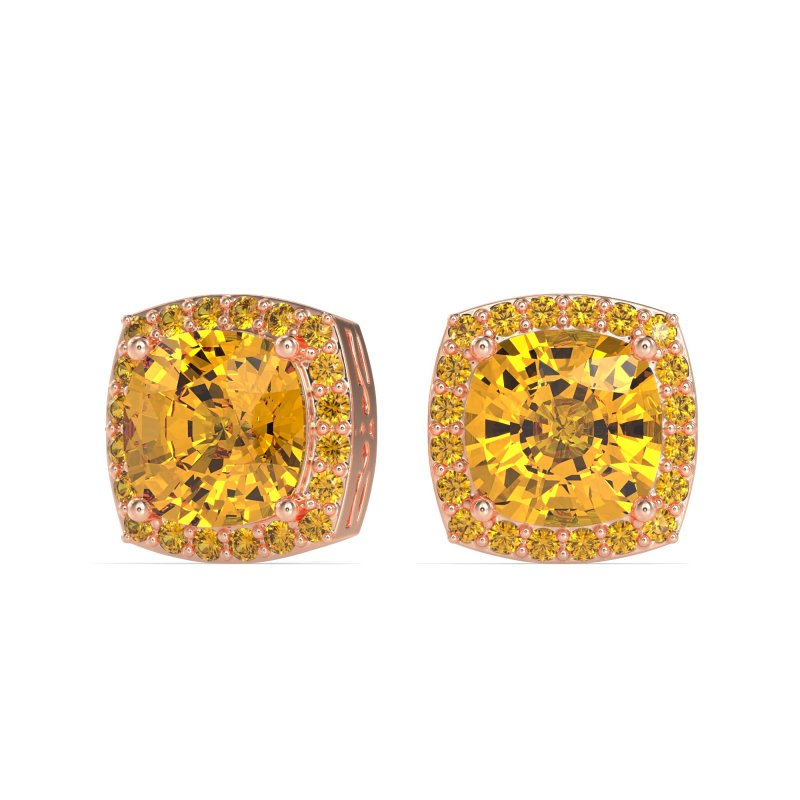 Classic Cushion Halo Earrings