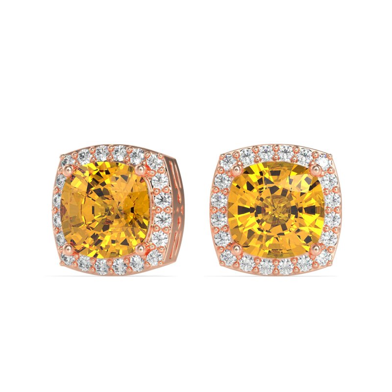 Classic Cushion Halo Earrings