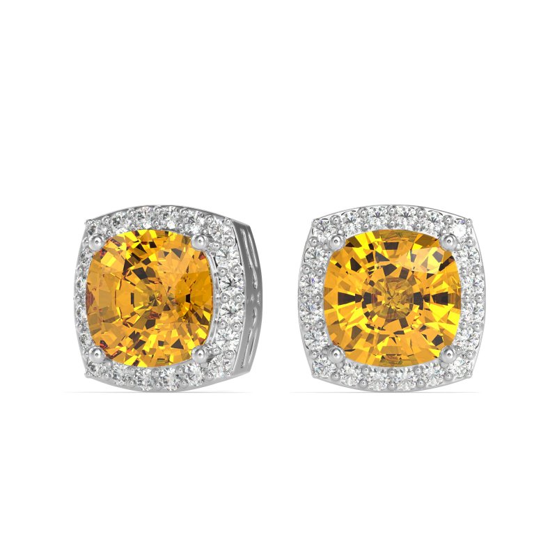 Classic Cushion Halo Earrings