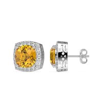 Classic Cushion Halo Earrings