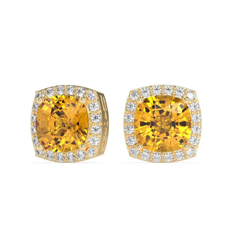 Classic Cushion Halo Earrings