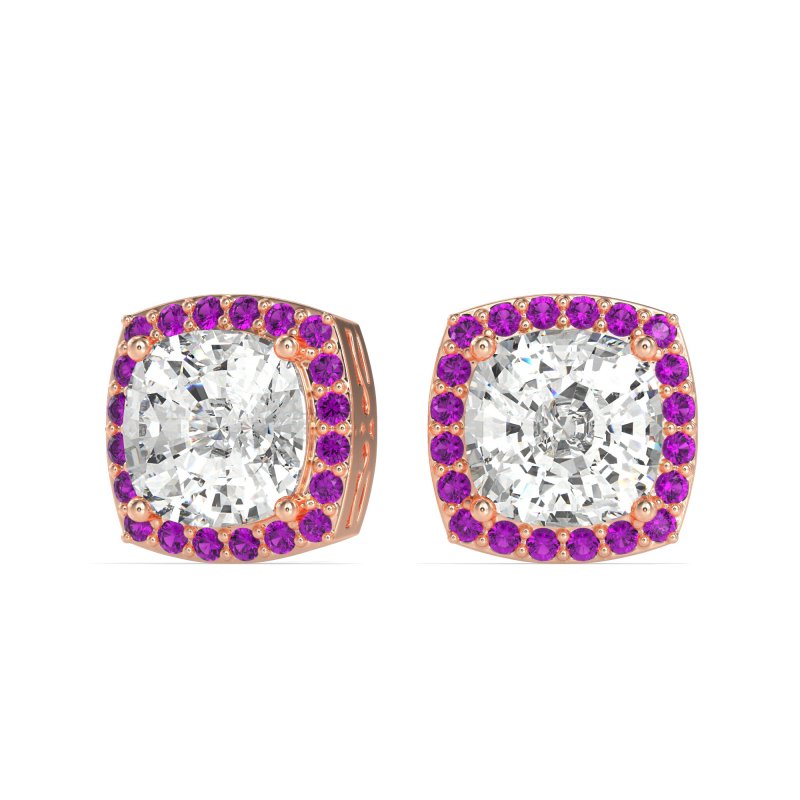 Classic Cushion Halo Earrings