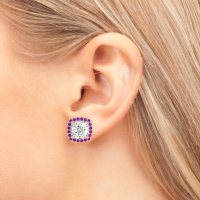 Classic Cushion Halo Earrings