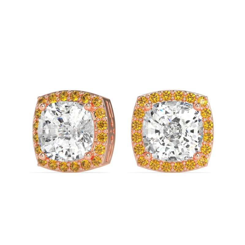 Classic Cushion Halo Earrings