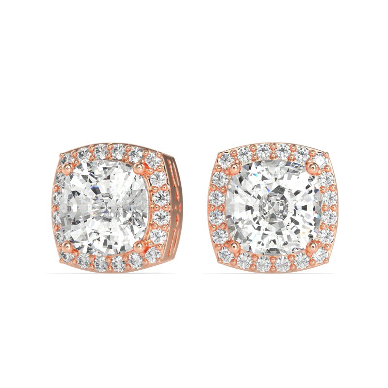 Classic Cushion Halo Earrings