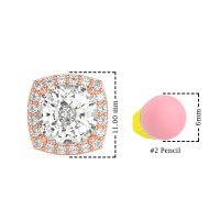 Classic Cushion Halo Earrings