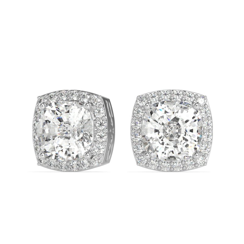 Classic Cushion Halo Earrings