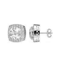 Classic Cushion Halo Earrings