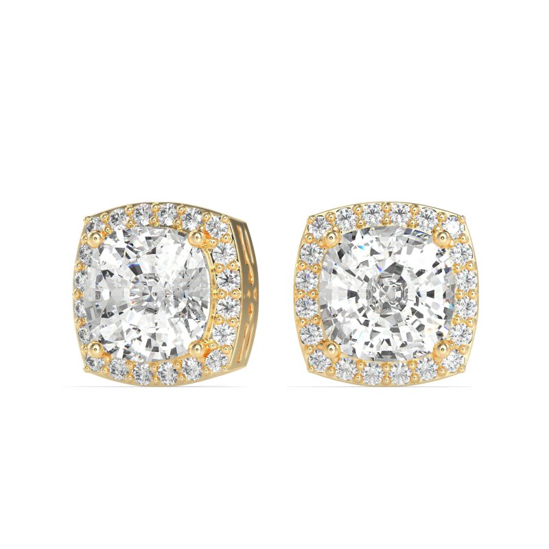 Classic Cushion Halo Earrings