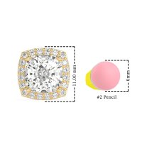 Classic Cushion Halo Earrings