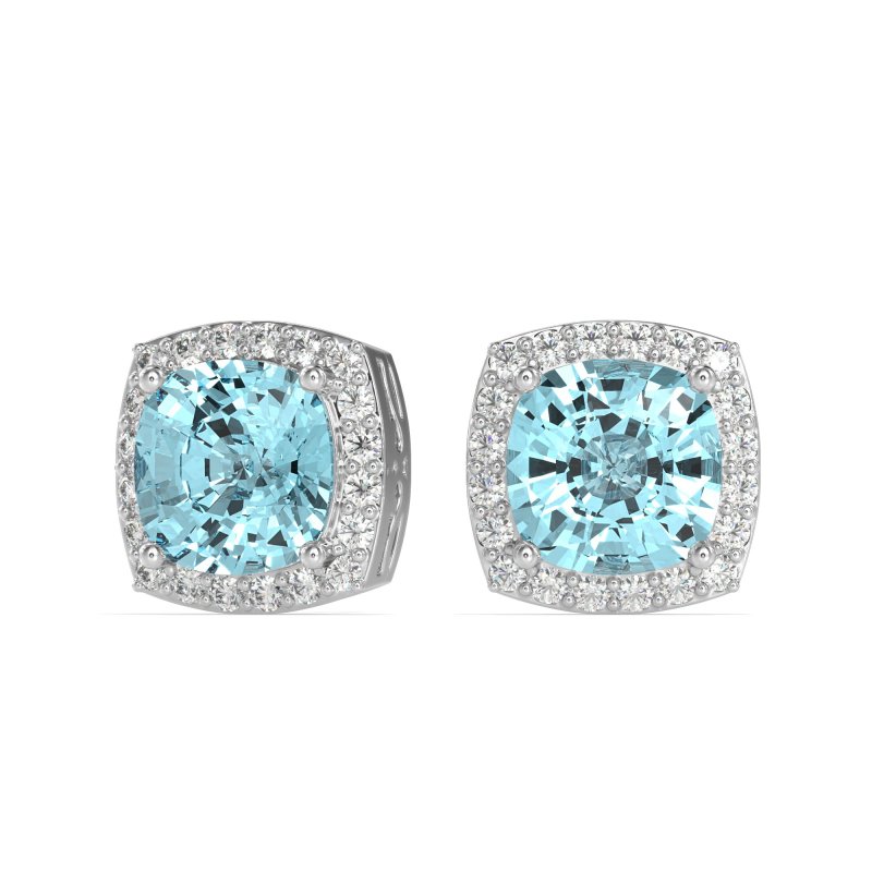 Classic Cushion Halo Earrings