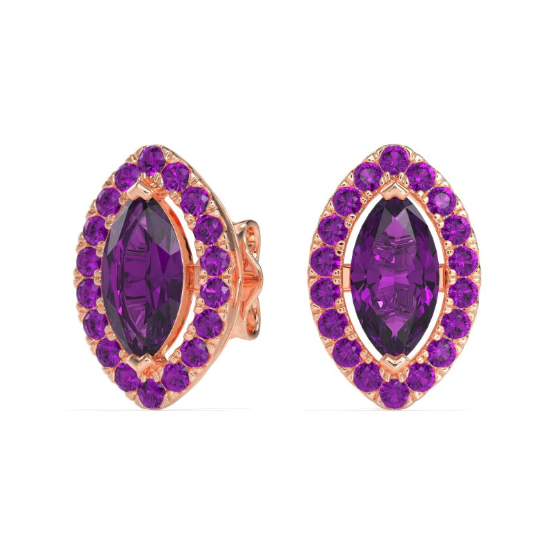 Marquise Halo Classic Stud Earrings