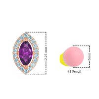 Marquise Halo Classic Stud Earrings