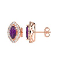 Marquise Halo Classic Stud Earrings