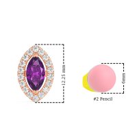 Marquise Halo Classic Stud Earrings