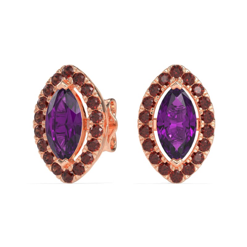 Marquise Halo Classic Stud Earrings