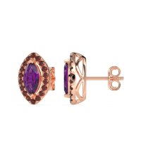 Marquise Halo Classic Stud Earrings